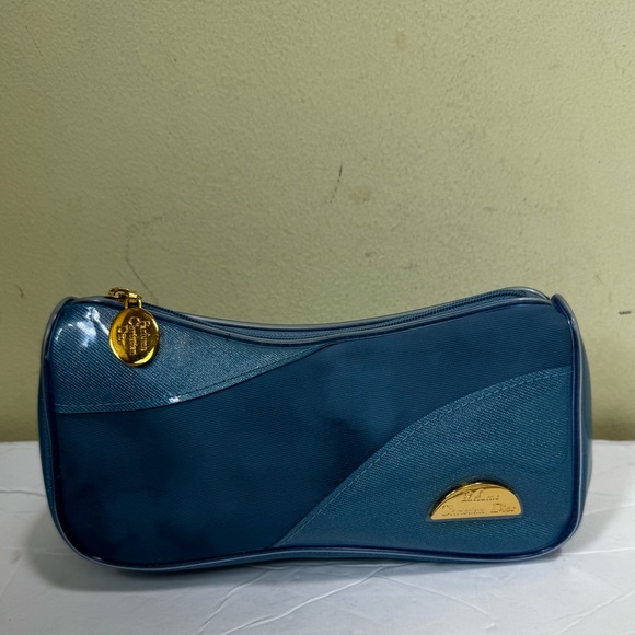 DIOR Bag Logo Clutch Parfums Faux Leather Fabric Cosmetic Tote Makeup Bag Purse - Picture 8 of 15